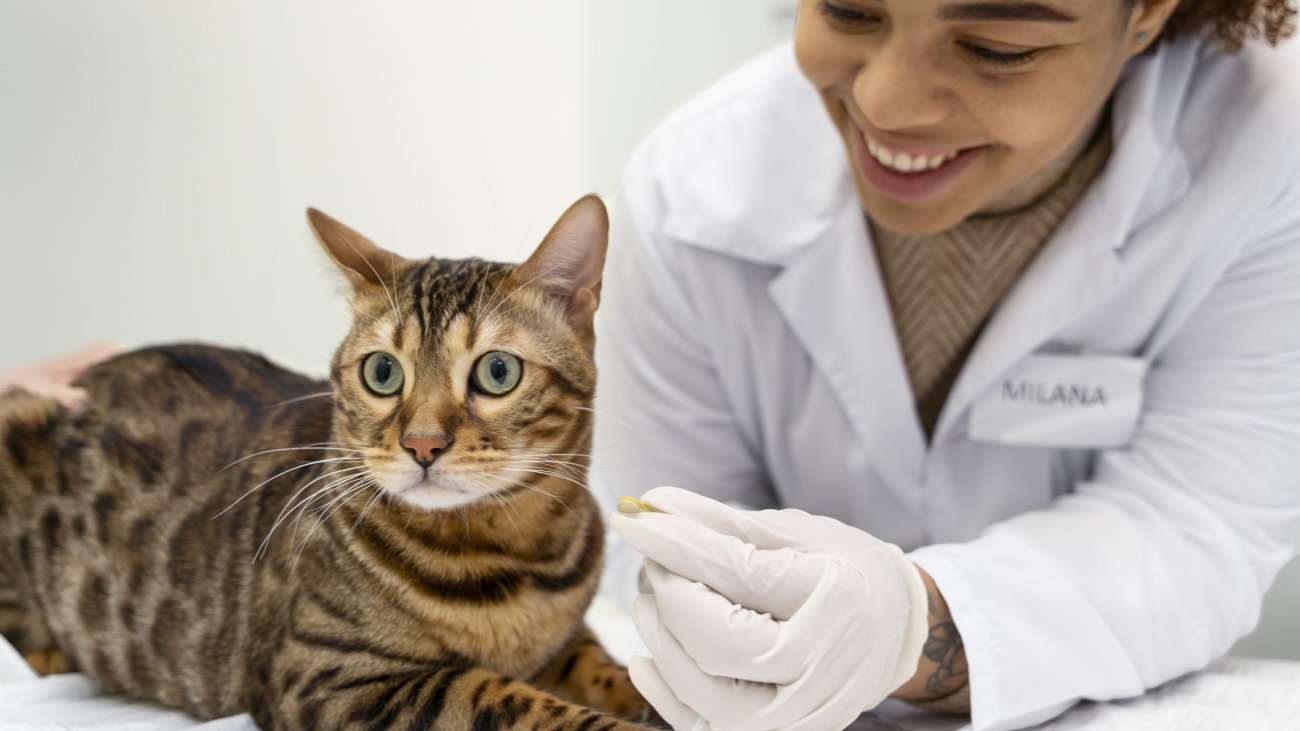 close-up-smiley-doctor-with-cute-cat